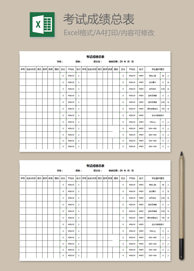 考試成績總表