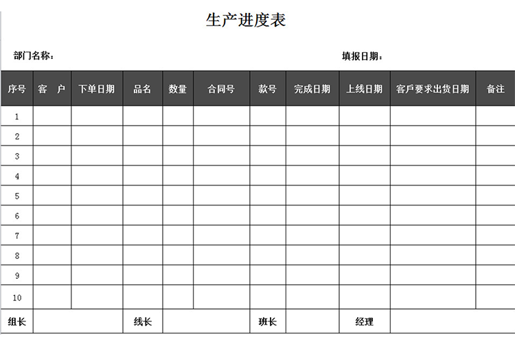 生產(chǎn)進(jìn)度表-1