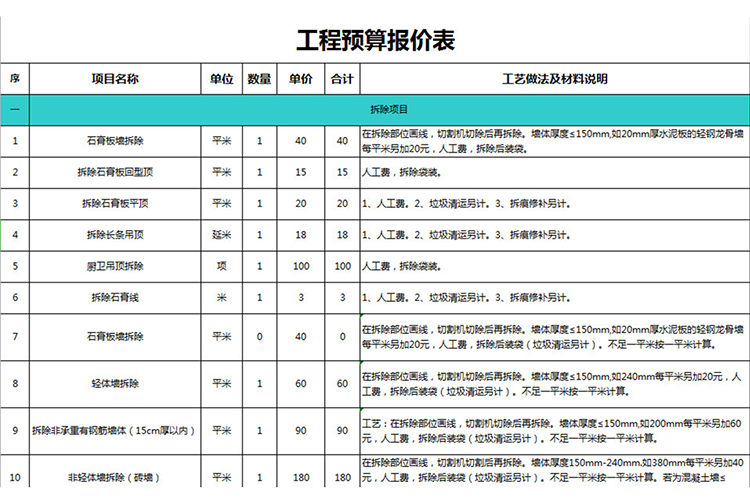 工程預算報價表-1