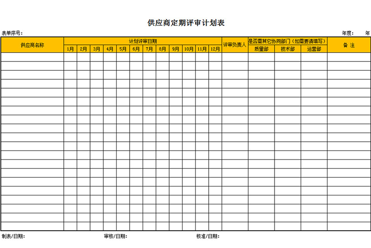 供應(yīng)商定期評審計劃表-1