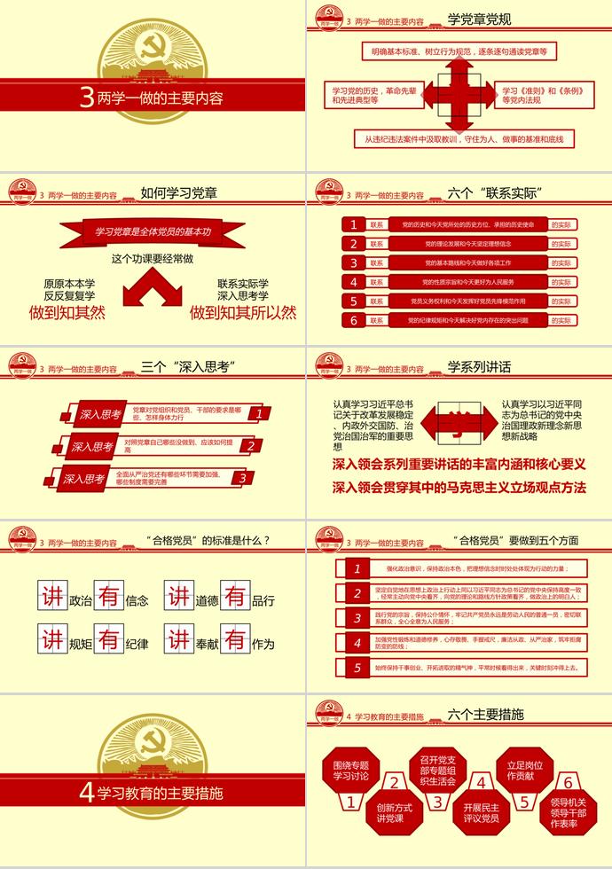 黃色大氣黨章黨規(guī)ppt模板-2
