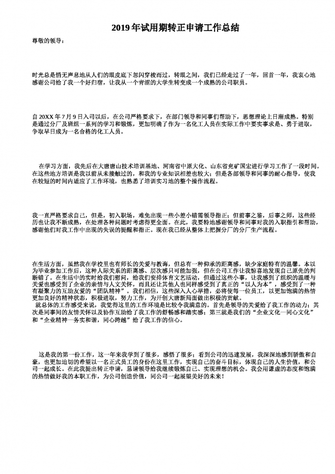 通用試用期工作總結(jié)