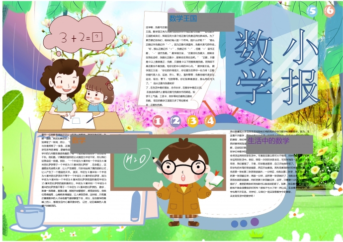 數(shù)學王國可愛手抄報wps