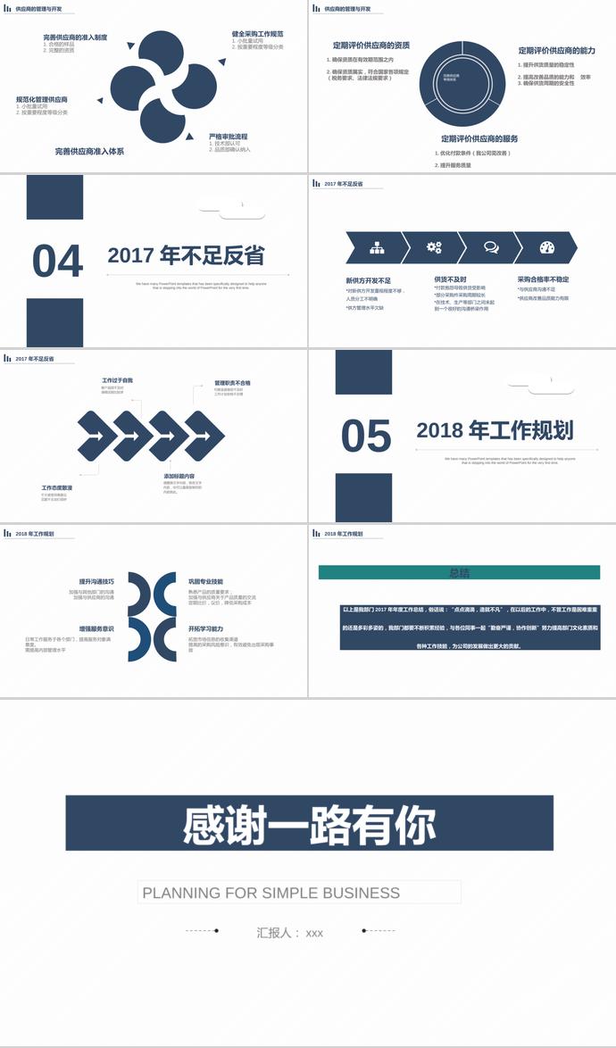 簡約實用工作總結(jié)計劃PPT模板-2