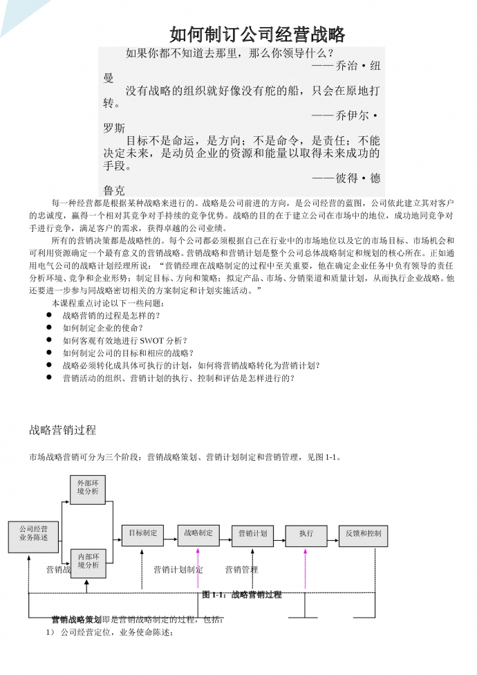 培訓計劃人事管理如何制定經營戰略word文檔-1