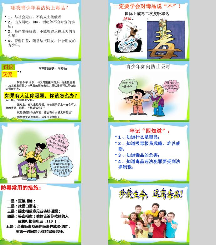 黃色系個(gè)性風(fēng)珍愛生命遠(yuǎn)離毒品ppt模板-3