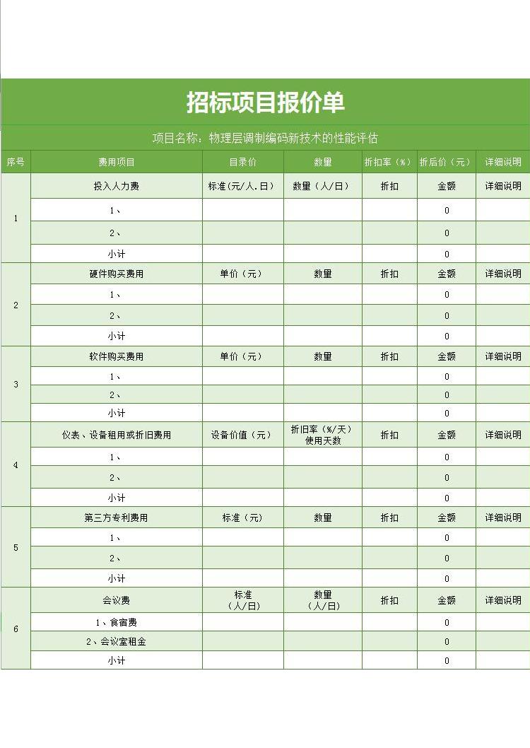 招標(biāo)項(xiàng)目報(bào)價(jià)單-1