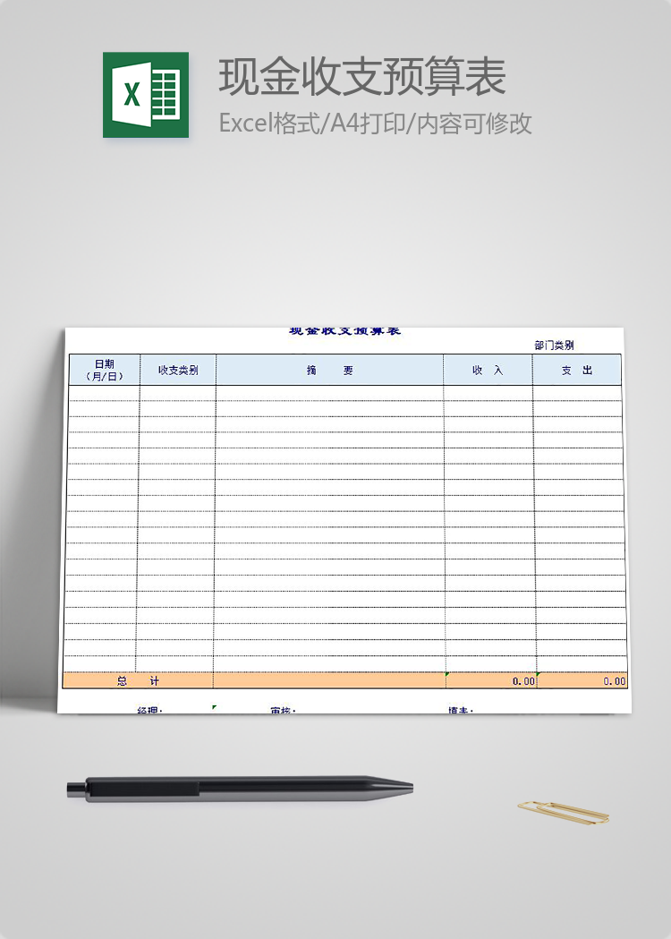 簡潔現(xiàn)金收支預(yù)算表