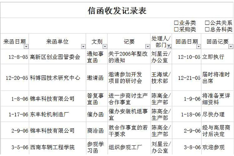 信函收發記錄表-1