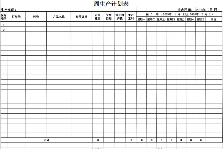 周生產(chǎn)計劃表和生產(chǎn)看板生產(chǎn)日報表-1