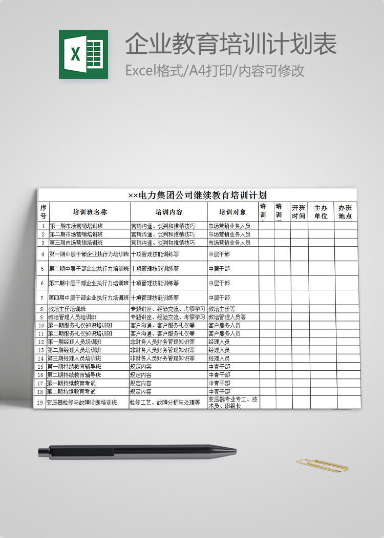 電力集團公司企業繼續教育培訓計劃