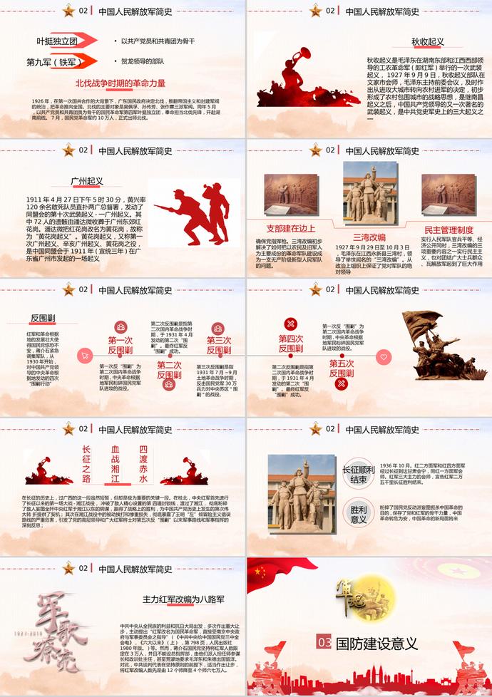 大氣簡約慶祝八一建軍節PPT模板-1