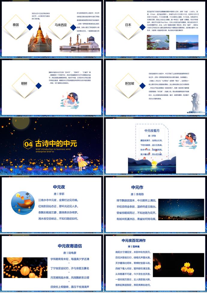 黑色中元節主題班會PPT模板-2