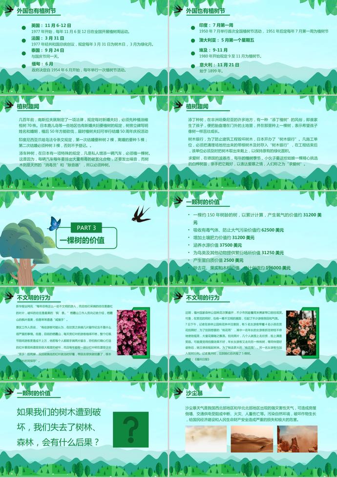 3.12植樹節介紹小學生主題班會ppt模板-1