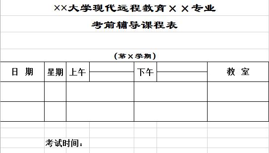 大學考前輔導表