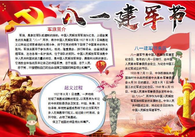 萬(wàn)里長(zhǎng)城背景風(fēng)建軍節(jié)簡(jiǎn)介Word模板