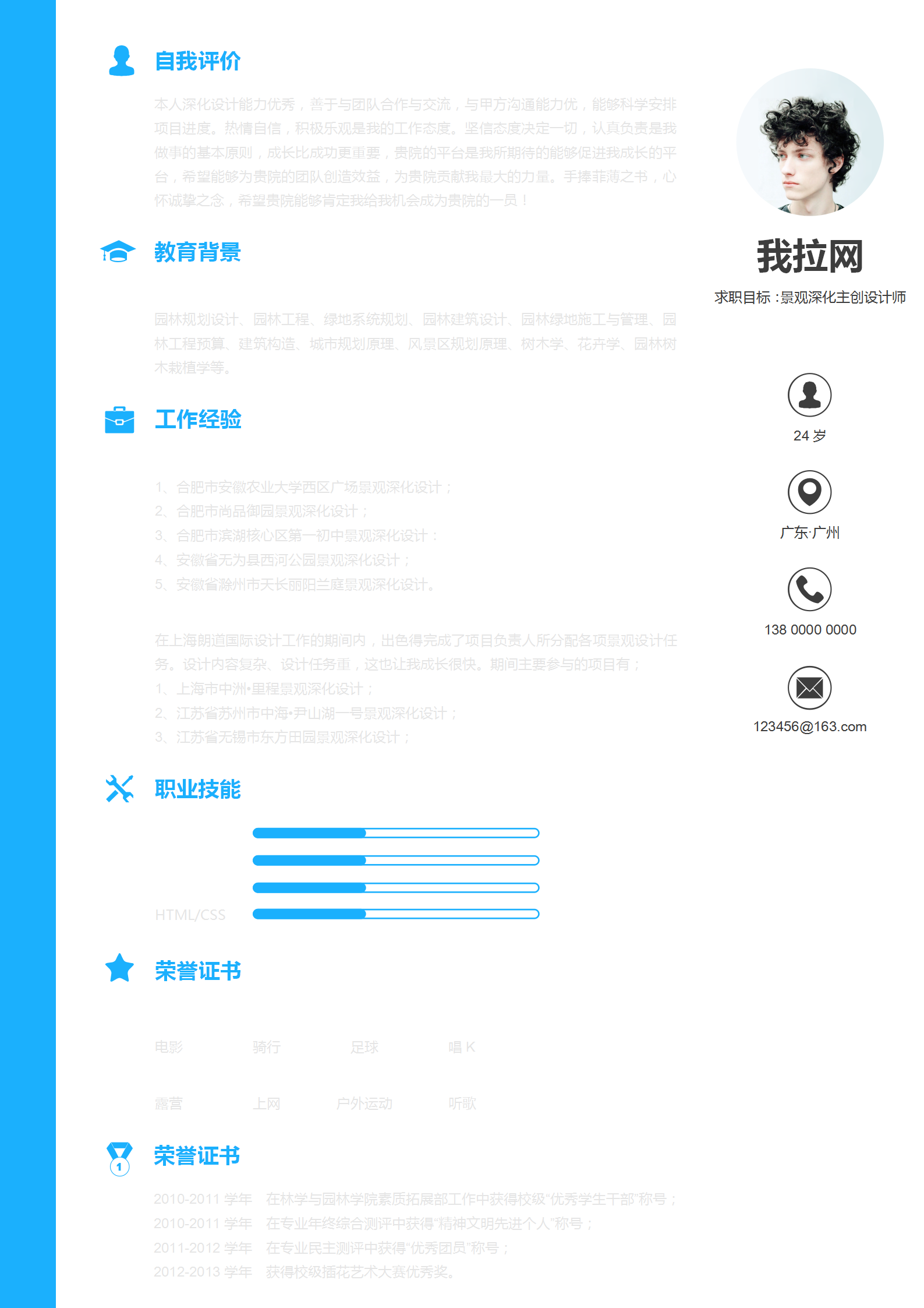 景觀深化主創設計師簡歷