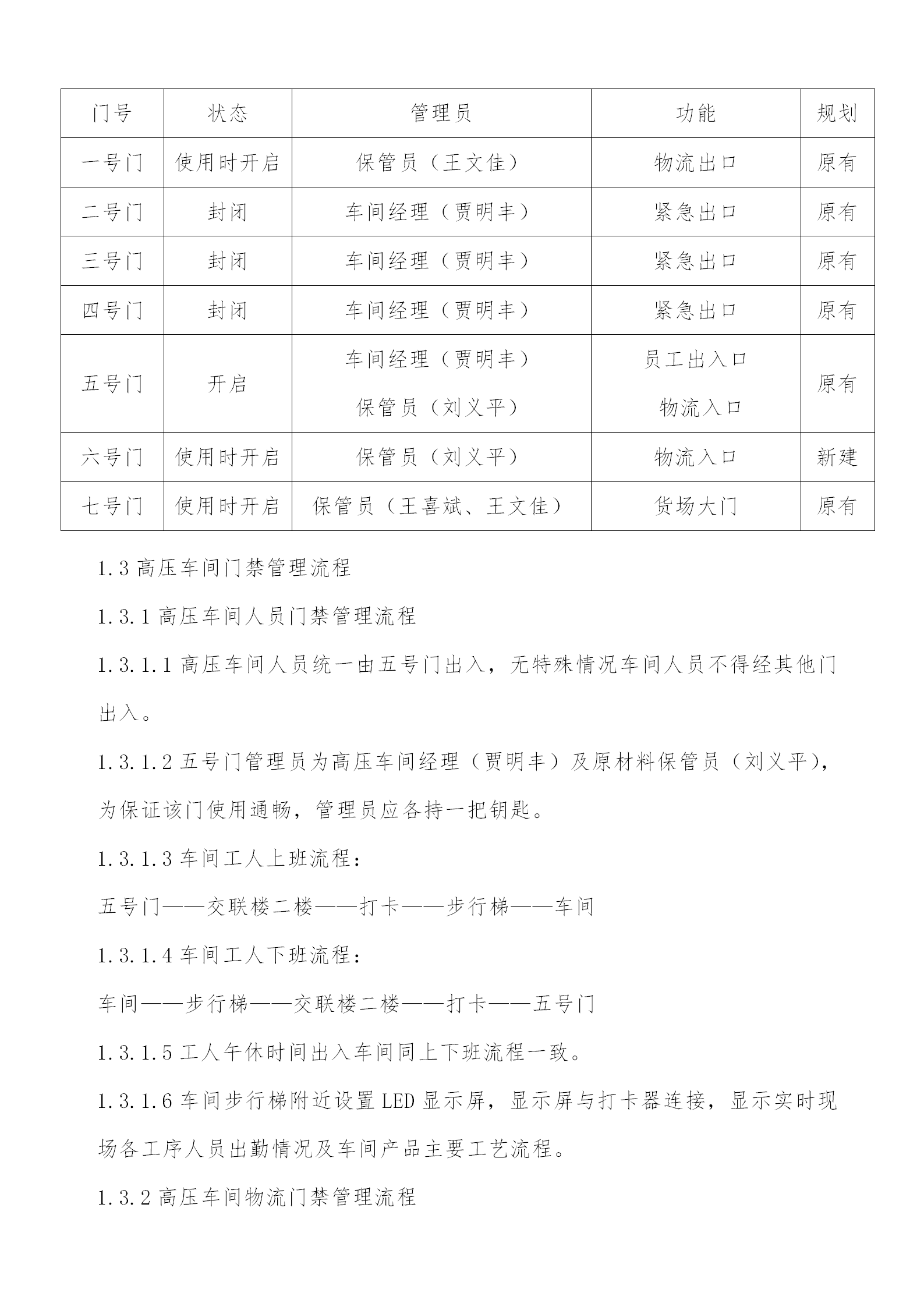 某車間物流門(mén)禁管理方案word模板-1