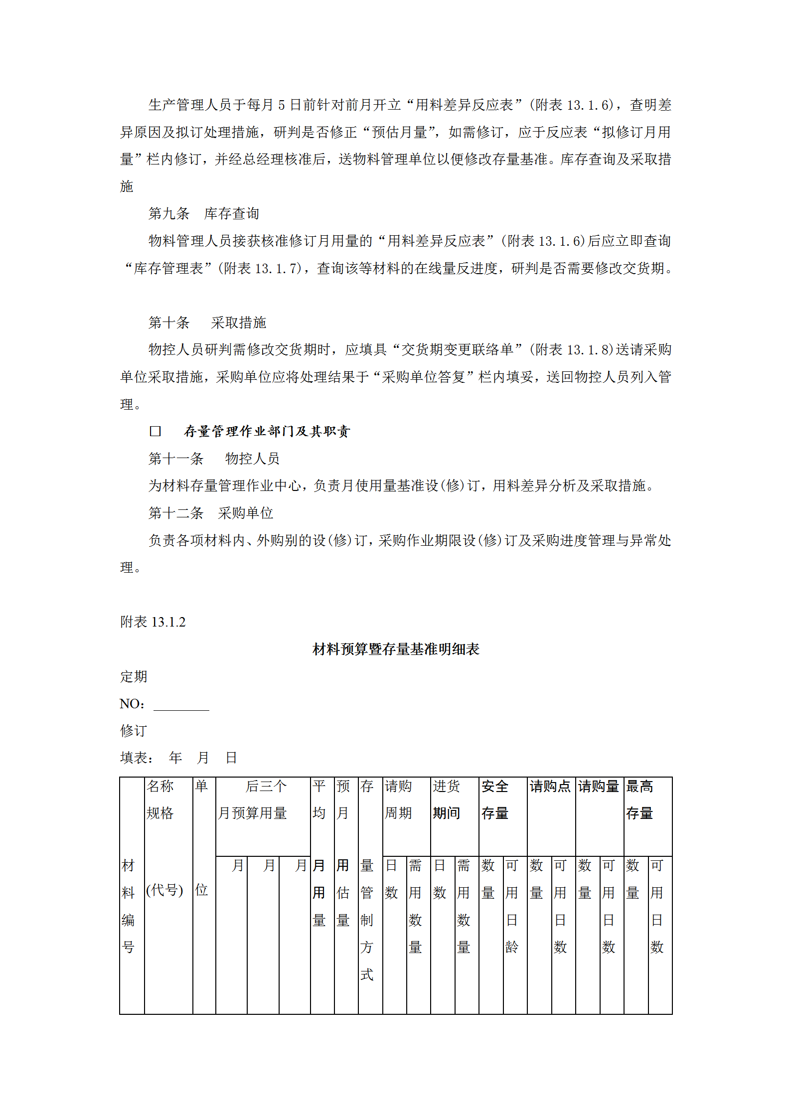 庫存量管理作業規范word模板-1