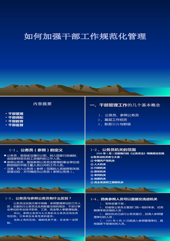 如何加強干部工作規范ppt