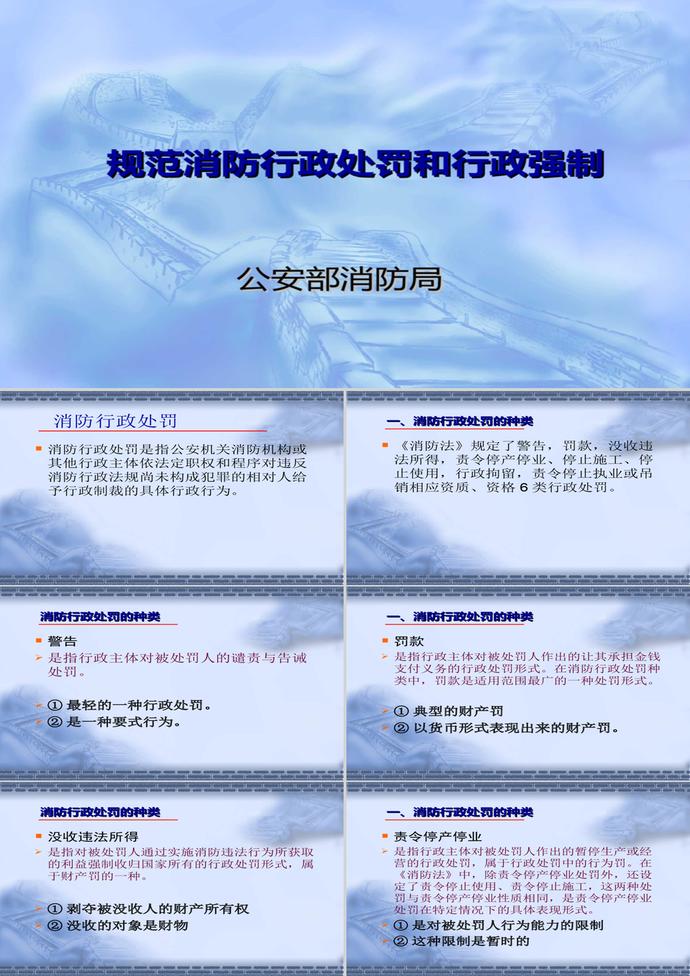 規范消防行政處罰和行政強制PPT模板