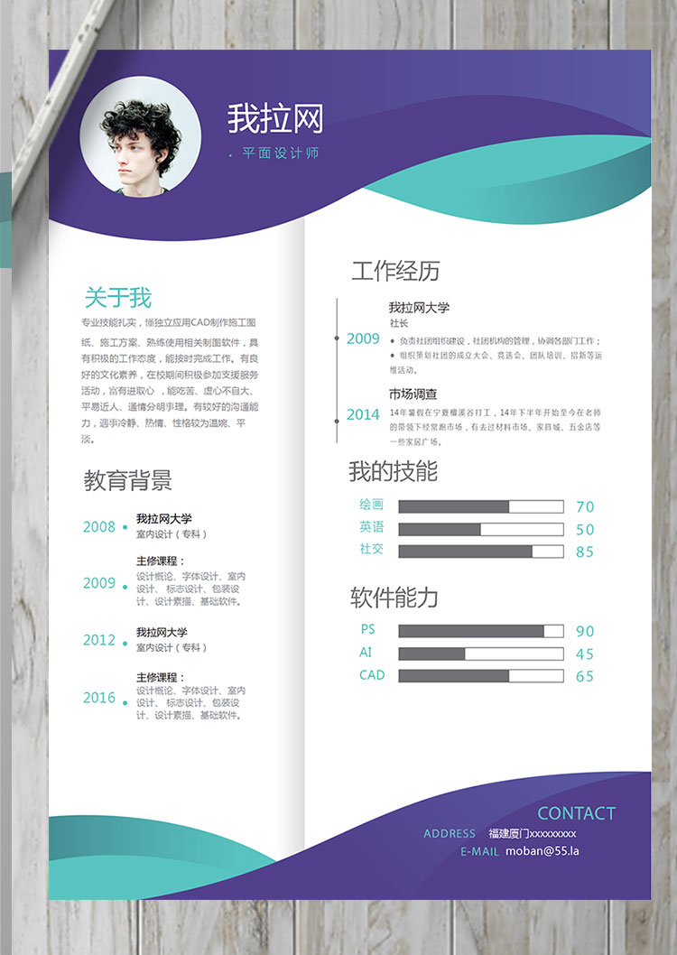 藍(lán)綠色創(chuàng)意風(fēng)平面設(shè)計(jì)師個(gè)人簡(jiǎn)歷模板-1