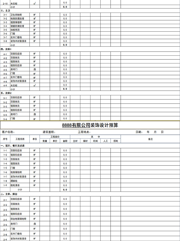 公司裝飾設計預算-1