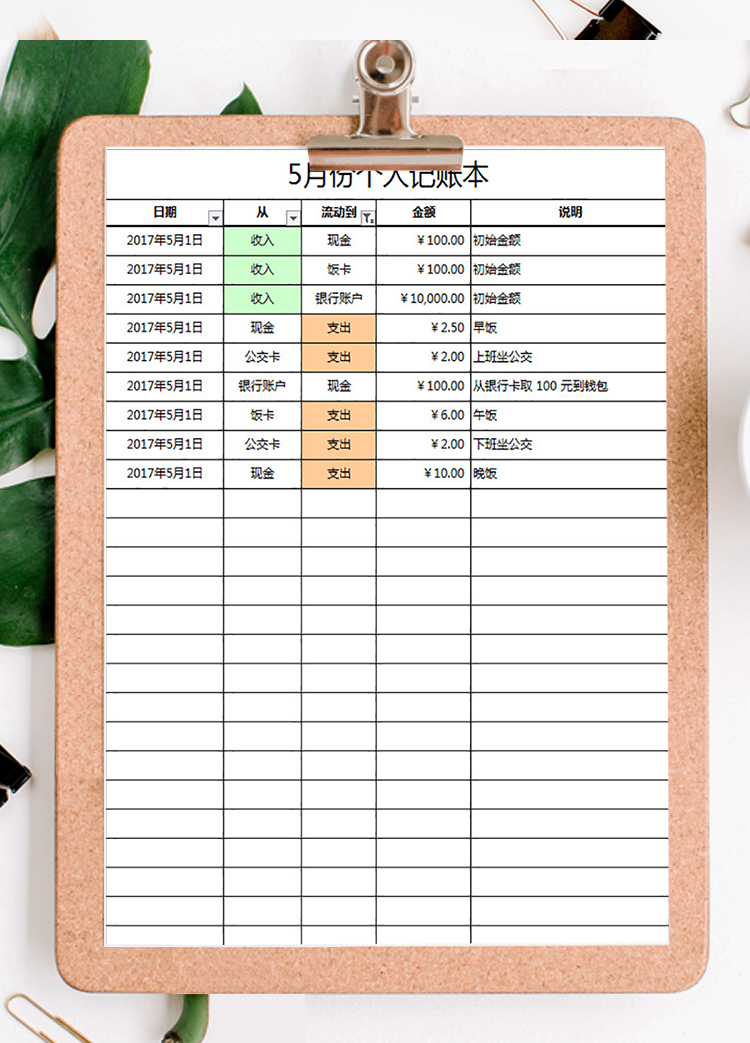 個(gè)人收支記賬本-1
